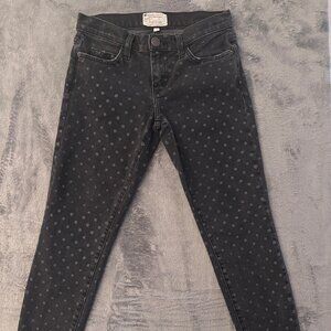 Current/Elliott Jeans Women’s 25 The Stiletto Skinny Black Polka Dot Stretch